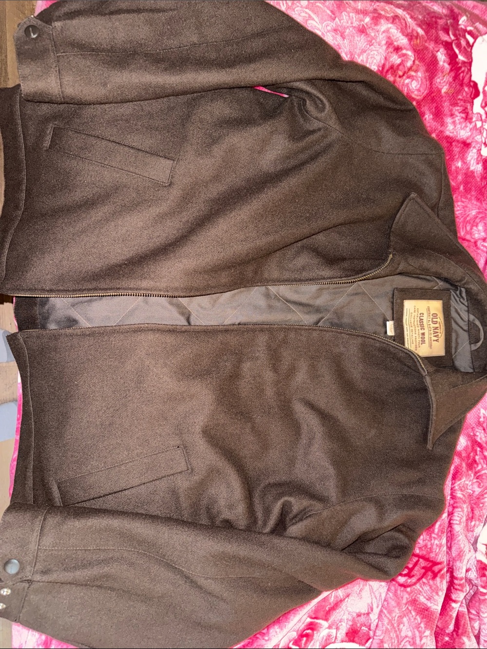 Vintage Old Navy Classic Wool Quilted Lined Full Zip Work Jacket Men’s XL